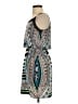 Express 100% Polyester Graphic Teal Casual Dress Size S - photo 5