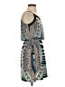 Express 100% Polyester Graphic Teal Casual Dress Size S - photo 4