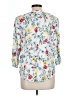 St. John's Bay Floral White 3/4 Sleeve Blouse Size L - photo 2
