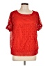 Sag Harbor 100% Polyester Red Short Sleeve Blouse Size L - photo 1