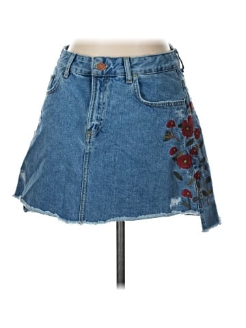 Zara Basic Denim Skirt (view 1)