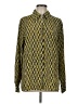 Milano 100% Polyester Print Yellow Long Sleeve Blouse Size L - photo 1