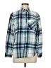 Old Navy 100% Cotton Plaid Blue Long Sleeve Button-Down Shirt Size M - photo 1