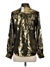 Express 100% Polyester Metallic Gold Long Sleeve Blouse Size XS - photo 2