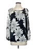 Vince Camuto 100% Polyester Floral Black Silver Long Sleeve Blouse Size S - photo 1