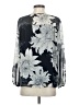 Vince Camuto 100% Polyester Floral Black Silver Long Sleeve Blouse Size S - photo 2