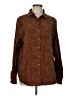 White Stag Paisley Brown Long Sleeve Blouse Size L - photo 1