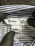 Old Navy 100% Cotton Chevron-herringbone Blue Long Sleeve Button-Down Shirt Size XL Petite - photo 7