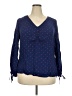 Jessica Simpson 100% Viscose Polka Dots Blue Long Sleeve Blouse Size 2X - photo 1
