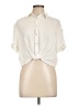 Rose + Olive 100% Rayon Ivory Short Sleeve Blouse Size L - photo 1