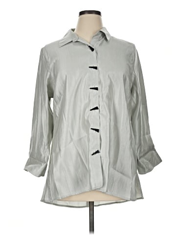 MULTIPLES 3/4 Sleeve Button-Down Shirt (view 1)