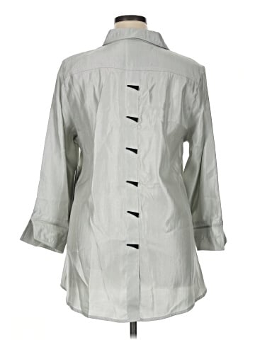 MULTIPLES 3/4 Sleeve Button-Down Shirt (view 2)