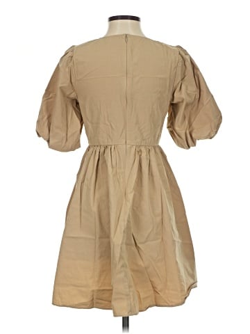 Madewell Poplin V-Neck Bubble-Sleeve Mini Dress (view 2)