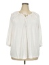 Lands' End 100% Elastane Ivory 3/4 Sleeve Blouse Size 2X - photo 1