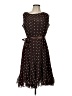 Sandra Darren 100% Polyester Polka Dots Brown Cocktail Dress Size 10 - photo 1