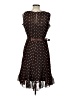 Sandra Darren 100% Polyester Polka Dots Brown Cocktail Dress Size 10 - photo 2