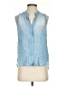 Bella Dahl 100% Tencel Blue Sleeveless Button-Down Shirt Size XS - photo 1