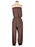 Bishop + Young 100% Polyester Hearts Brown Jumpsuit Size S - photo 1