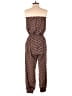 Bishop + Young 100% Polyester Hearts Brown Jumpsuit Size S - photo 2