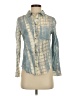 Millibon 100% Rayon Blue Long Sleeve Button-Down Shirt Size S - photo 1