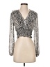 Zara Silver Long Sleeve Blouse Size XS - photo 1