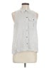 Universal Thread 100% Rayon Silver Sleeveless Button-Down Shirt Size M - photo 1