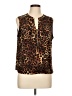 Anne Klein Animal Print Brown Sleeveless Blouse Size L - photo 1