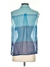 Equipment 100% Silk Color Block Blue Sleeveless Silk Top Size XS - photo 2