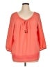 AB Studio 100% Polyester Orange 3/4 Sleeve Blouse Size XL - photo 1