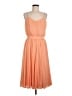 Paper Crown 100% Polyester Solid Orange Casual Dress Size 8 - photo 1