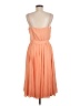 Paper Crown 100% Polyester Solid Orange Casual Dress Size 8 - photo 2