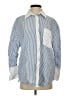 Zara Stripes Blue Long Sleeve Button-Down Shirt Size S - photo 1