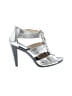 MICHAEL Michael Kors 100% Leather Metallic Silver Sandals Size 8 - photo 1