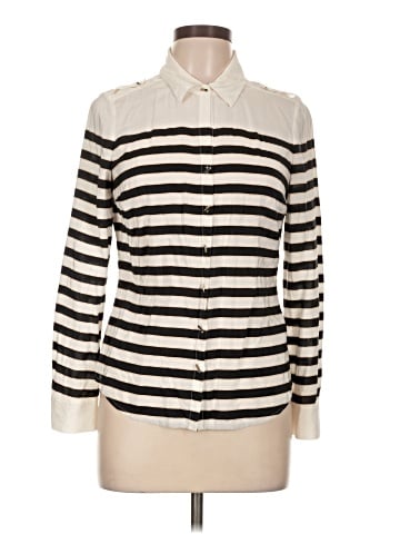 White House Black Market Long Sleeve Silk Top (view 1)