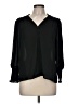 Aqua 100% Polyester Black 3/4 Sleeve Blouse Size M - photo 1