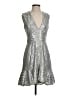Saylor Metallic Silver Cocktail Dress Size S - photo 1