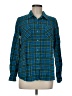 Natural Reflections Plaid Teal Long Sleeve Button-Down Shirt Size M - photo 1