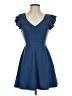 Love & Piece Solid Blue Cocktail Dress Size XS - photo 1