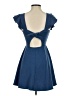 Love & Piece Solid Blue Cocktail Dress Size XS - photo 2