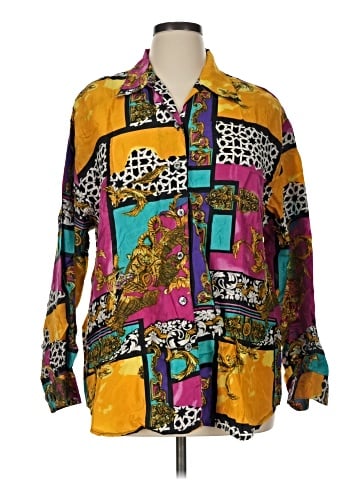 Christie & Jill Long Sleeve Silk Top (view 1)