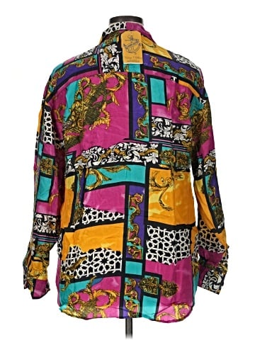 Christie & Jill Long Sleeve Silk Top (view 2)