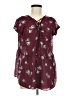 Xhilaration Burgundy Short Sleeve Blouse Size L - photo 1