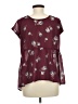 Xhilaration Burgundy Short Sleeve Blouse Size L - photo 2