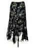 JKLA 100% Polyester Print Black Casual Skirt Size M - photo 1