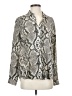 L'Agence Animal Print Silver Long Sleeve Blouse Size S - photo 1