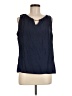 Black Label by Chico's 100% Silk Blue Sleeveless Silk Top Size Med (1) - photo 1