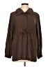 Pendleton 100% Silk Brown Long Sleeve Silk Top Size Lg Petite - photo 1