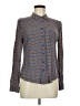 Brooklyn Industries 100% Rayon Houndstooth Blue Long Sleeve Blouse Size M - photo 1