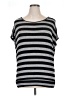 Lavish Stripes Gray Short Sleeve Top Size XL - photo 1