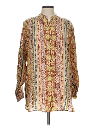 Adolfo Long Sleeve Silk Top (view 1)